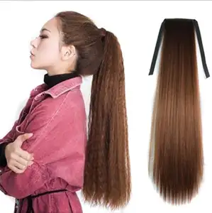 Hot Sale Synthetic Yaki Straight Drawstring Ponytail Medium Length Kinki Straight Hair Drawstring Ponytail