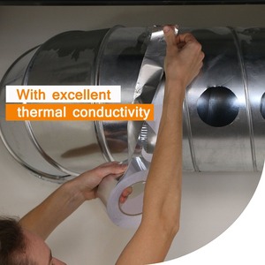 Ruban <span class=keywords><strong>de</strong></span> feuille d'aluminium renforcé pour l'isolation des conduits HVAC Adhésif thermofusible activé par l'eau résistant à la chaleur pour masquer l'adhérence - Product Image 5