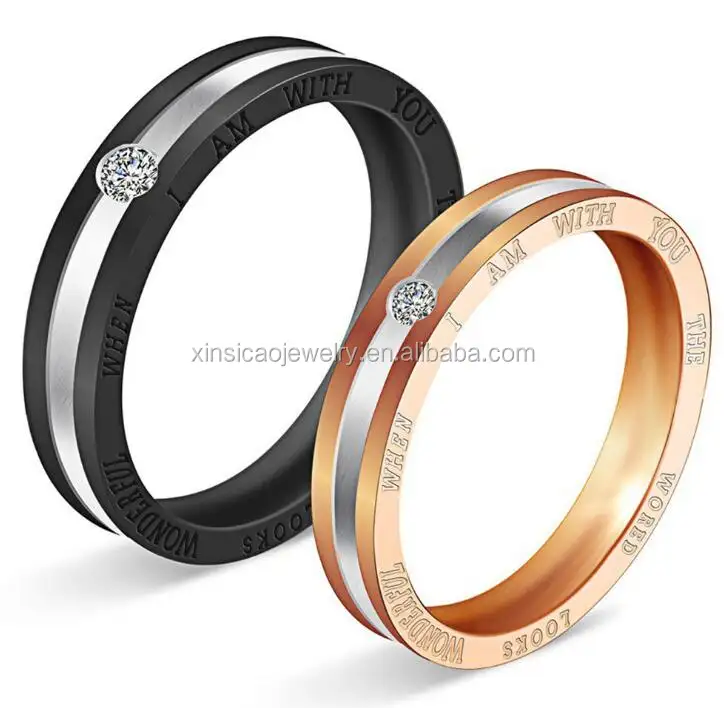 The World Looks Wonderful When I am With You Everlasting Anniversary Elegant Couple Jewelry Ring Set Fashion Gift