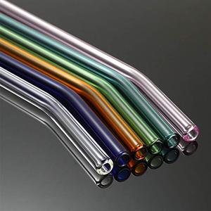 8mm Bent Borosilicate Glass Straw Reusable Eco-Friendly <strong>Drinkware</strong> <strong>Accessory</strong> in Clear or Colorful Options - Product Image 6