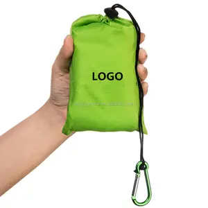 Woqi Tahan Air Outdoor Piknik Pantai Selimut dengan Carabiner | Kompak Ringan Saku Sudut Selimut