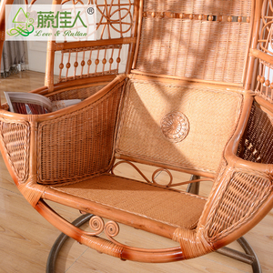 Silla Colgante Ovalada de Mimbre y Bambú de Estilo Moderno con Reposapiés <span class=keywords><strong>para</strong></span> <span class=keywords><strong>Sala</strong></span> de Estar, Dormitorio, Hotel o Uso en Exteriores - Product Image 2