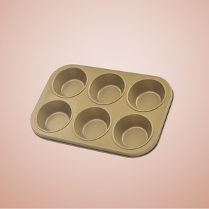 BAKEST di piccola dimensione 6 fori <span class=keywords><strong>oro</strong></span> antiaderente torta della vaschetta di cottura - Product Image 4