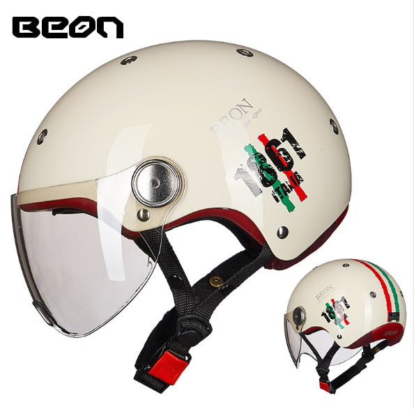 BEONオートバイヘルメット男性女性Capacetesレトロヴィンテージ