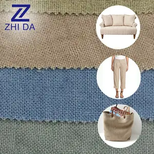Guangzhou fábrica al por mayor llanura de lino teñido de tela 100% tela de lino puro