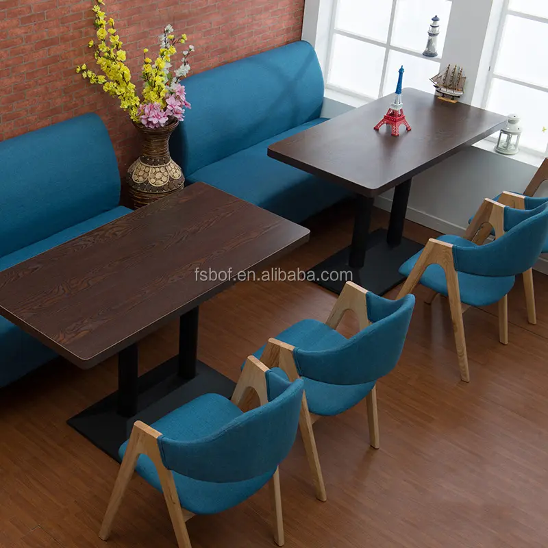 Wholesale leisure coffee shop table and sofa booth sets hotting sale dining chairs restaurant furniture sets designer R1710-1