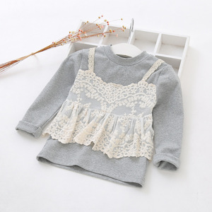 Del capretto della ragazza Personalizzata Marca Maglietta di Pizzo <span class=keywords><strong>Manica</strong></span> <span class=keywords><strong>Lunga</strong></span> Dalla Fabbrica Della Cina - Product Image 3