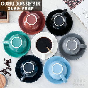 Set di Tazze e Piattini in Ceramica per Cappuccino da 220cc, Tazze per Bubble Tea in Ceramica e Porcellana, Prodotte in Cina - Product Image 6