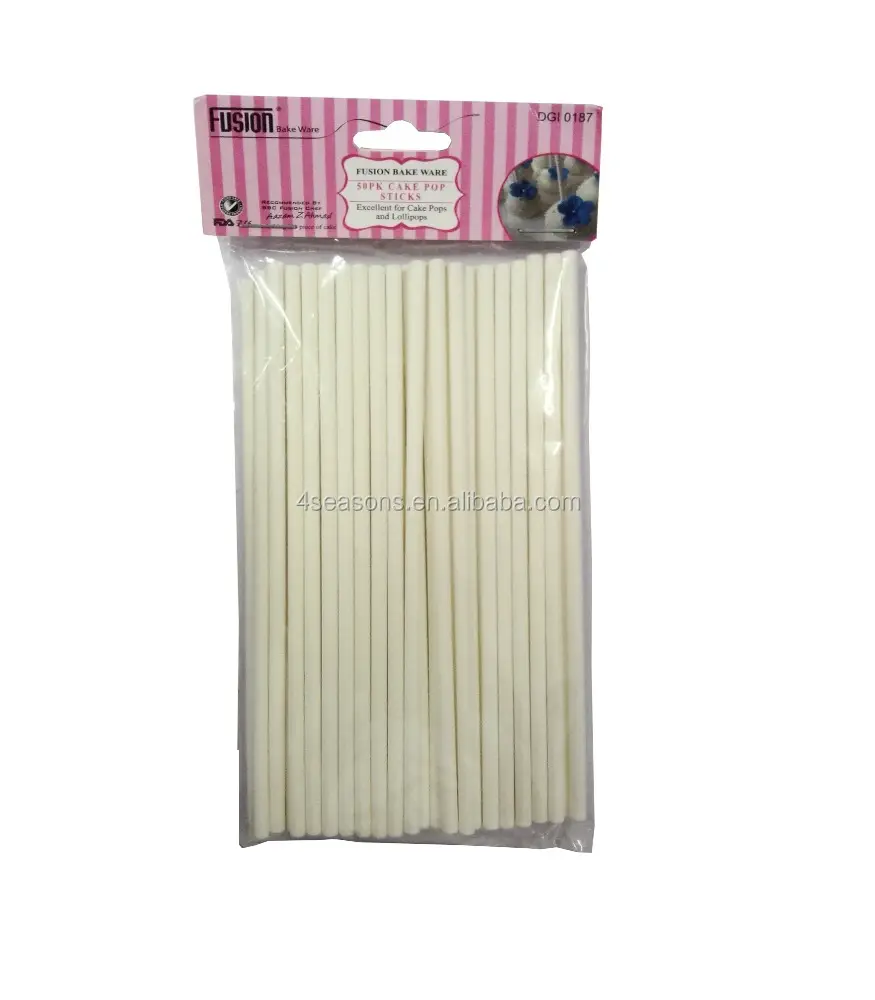 Factory direct sales,5.0X180mm paper sticks for cake pop,colored lollipop sticks