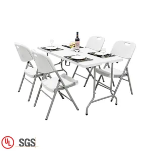 批发折叠桌椅餐饮轻便派对塑料可折叠桌椅套装