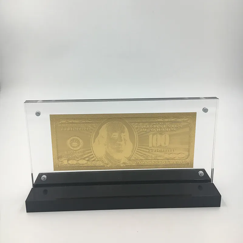 America 100 US Dollar Puro banconote In Oro con bella cornice per la banca regali