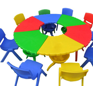 Arredamento per Scuola Primaria, <span class=keywords><strong>Tavolo</strong></span> e Sedia per <span class=keywords><strong>Bambini</strong></span> in Stile Conchiglia Colorato, Sedia in Plastica - Product Image 3