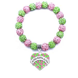 Hermosas Pulseras Elásticas Hechas a Mano con Cuentas de Cristal, Dijes Griegos Delta <span class=keywords><strong>ZETA</strong></span> SIGMA, Joyería para Mujer, Regalo - Product Image 5