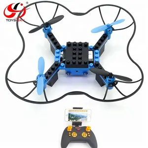 儿童教育玩具新 DIY 积木无人机组装直升机与 wifi fpv 相机