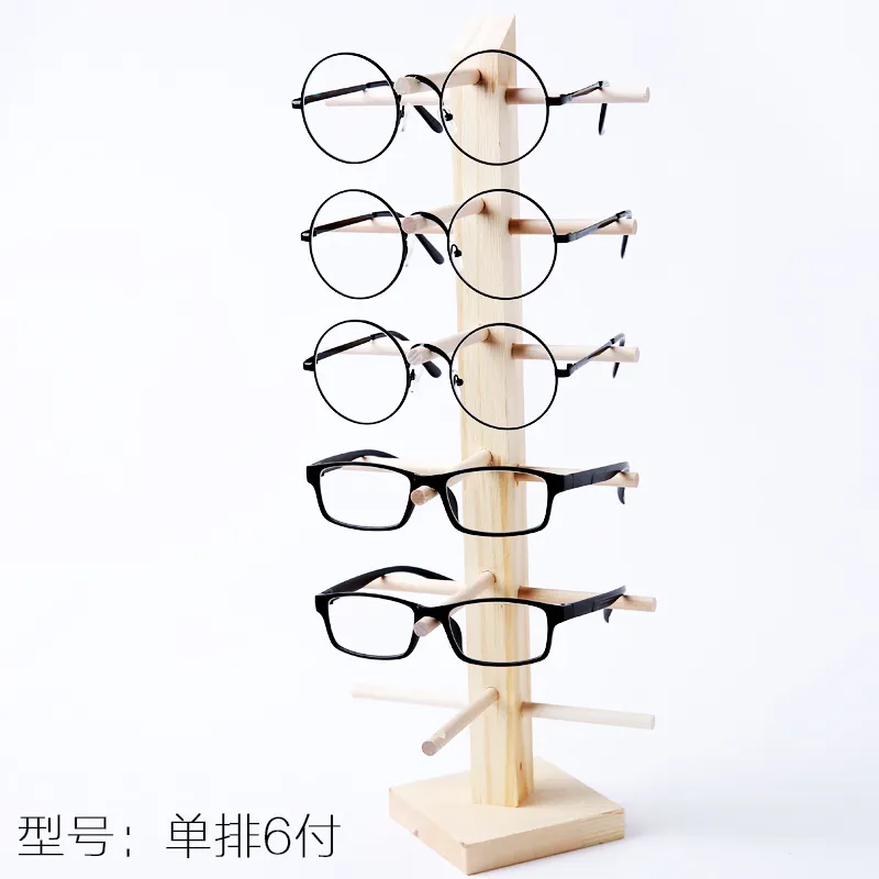 Hot sale simple eco-friendly wooden glasses display frame