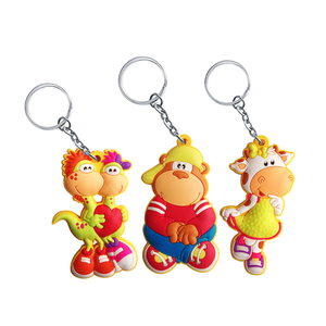 Último diseño Metal inusual moda de dibujos animados suave playa de goma llavero - Product Image 6