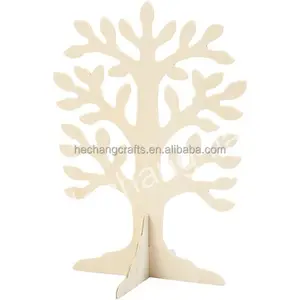 Ornament Plain Standing Xmas Family Tree Craft Wedding Decoration Wooden Tree to Decorate DIY Wood Stand up 3D Carved Folk Art