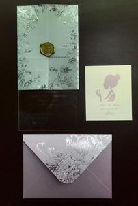 Carta da disegno floreale carta da burro in acrilico biglietti d'invito vellum personalizzati con <span class=keywords><strong>testo</strong></span> personalizzato - Product Image 4