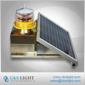 LED Solar powered blinkende flugzeug hindernis baken 2000cd / LED luftfahrt behinderung licht