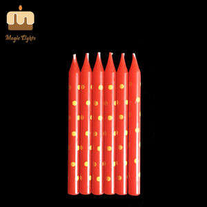 Campione gratuito disponibile all'ingrosso colori assortiti 6CM di altezza punto stampato torta di compleanno candeline per feste - Product Image 5