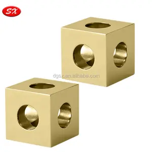 Tùy chỉnh CNC biến máy tiện Cube người giữ ngọn nến CNC gia công đồng thau rắn kim loại Cube