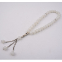 Bracelet rond en jade de Dubaï avec accessoires en alliage, perles de prière musulmanes personnalisées, tasbih