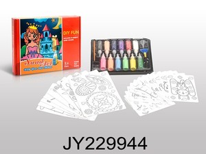 Bambini pittura di sabbia <span class=keywords><strong>DIY</strong></span> disegno giocattoli corredo di arte della sabbia per bambini set da colorare artigianato FAI DA TE giocattoli educativi per i bambini - Product Image 6
