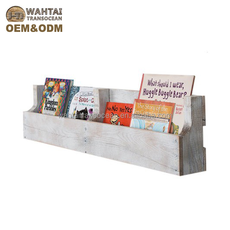 Восстановленная белая стойка для поддонов, деревянная подставка для журналов