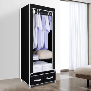 Armoire portable, <span class=keywords><strong>placard</strong></span> pliable, organisateur de vêtements, étagères <span class=keywords><strong>pour</strong></span> le rangement, résistant à la poussière, noir - Product Image 5