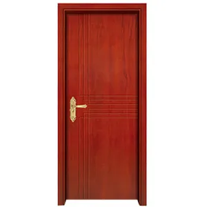China single wooden door design mdf panel simple open purple steel fire rated door