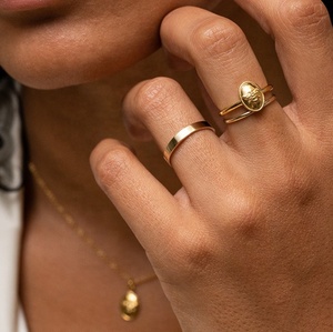 <span class=keywords><strong>Bague</strong></span> signet abeille antique plaquée or 18 carats pour femme style bohème - Product Image 3