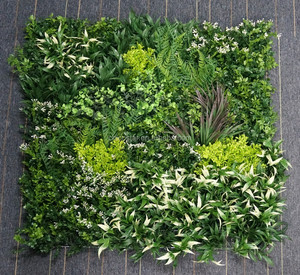 Trang trí chống cháy ngoài trời bức tường màu xanh lá cây nhân tạo của loại cỏ làm bằng nhựa bền cho trang trí tường nhà máy - Product Image 6