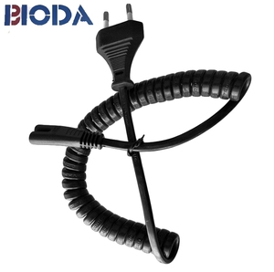 Personalizado negro 2 core PVC <span class=keywords><strong>cable</strong></span> <span class=keywords><strong>espiral</strong></span> <span class=keywords><strong>cable</strong></span> primavera para equipos médicos - Product Image 1