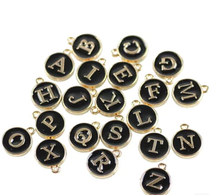 Lloy Metal-Charms de letras iniciales del alfabeto, charms de letras esmaltadas para pulsera ewelry - Product Image 2