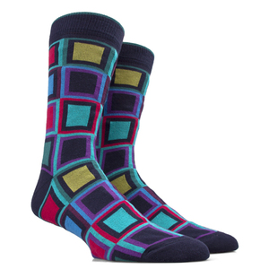 En línea calcetín <span class=keywords><strong>mayorista</strong></span> diseño único multicolor bloques patrón Calcetines - Product Image 1