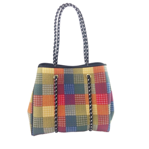 Bolso de playa de neopreno de alta calidad <span class=keywords><strong>para</strong></span> mujer con cierre de botón magnético de estilo personalizado con paneles y forro de lona - Product Image 2