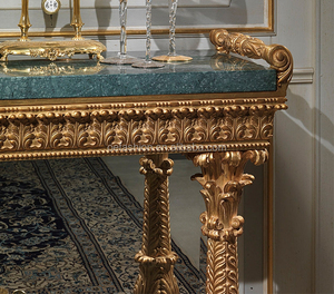 หรูหราขายส่งเฟอร์นิเจอร์คลาสสิก Gold Leaf Gilding คอนโซลตารางและกระจก - Product Image 3