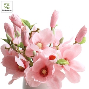 Fleurs de <span class=keywords><strong>Magnolia</strong></span> Artificielles Pas Chères en Tissu de Soie Centre de Table Maison Décoration de Fête de Mariage Arrangement Floral - Product Image 5