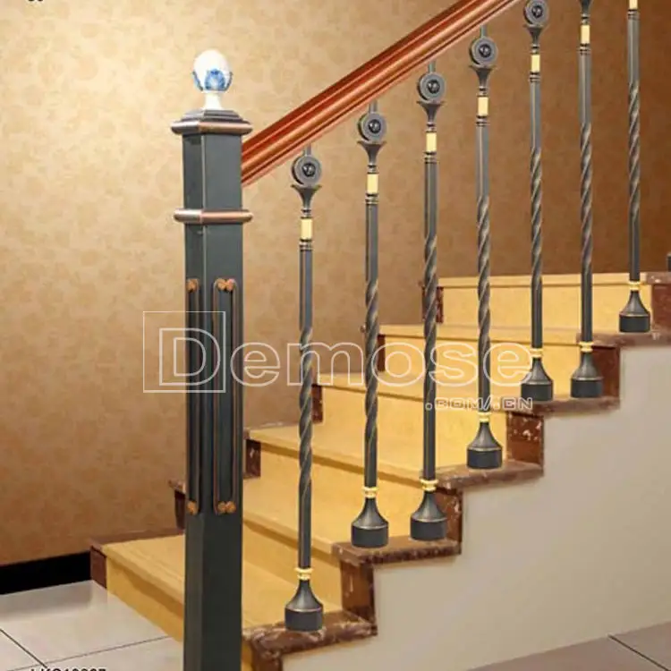 Demose-balaustre de escalera de hierro forjado, precio de balaustrada