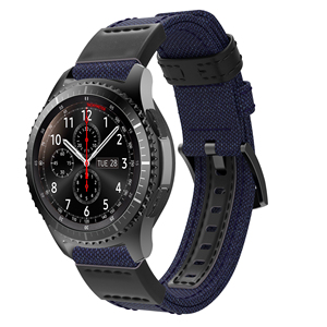 Bracelet de montre en tissu et toile à installation rapide de 22mm pour <span class=keywords><strong>Samsung</strong></span> <span class=keywords><strong>Gear</strong></span> S3 Classic Galaxy Watch Bracelet de montre <span class=keywords><strong>sport</strong></span> de 46mm - Product Image 2