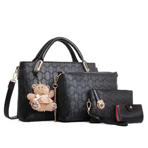 4 pieces women gender big capacity bag sets 2019 fashion elegant ladies handbags