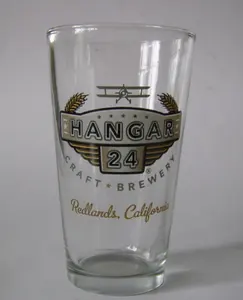Copo personalizado de vidro da tinta da cerveja 16 oz, decalque da tinta com logotipo da impressão