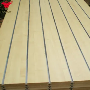 Panel Dinding Slempang Mdf Slot 18Mm Butir Kayu Terlaris untuk Tampilan Pasar Super