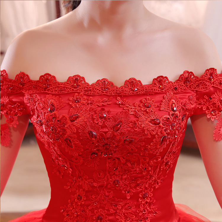 Pettine Per Capelli Da Sposa Yazilind Con Pizzo Rosso, Fiori E Strass, Accessorio Matrimonio E Feste - 3