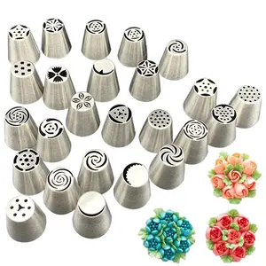 Wanlihao Hot Sale 304 Roestvrij Staal Russische Nozzle Bakken Cake Versieren Russische Piping Tips