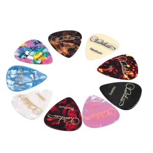 Оптовая продажа музыкальных инструментов под заказ логотип шелковая печать целлулоидные жемчужные гитарные медиаторы