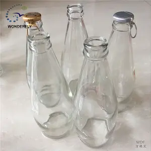 Clear 290ML Clear Juice Bowling Shape Glass Sealable Bottle