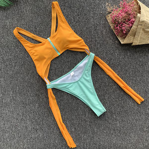 Kunden spezifische Badeanzug einteilige Bade bekleidung mit Reiß verschluss <span class=keywords><strong>Neon</strong></span> <span class=keywords><strong>Bikini</strong></span> - Product Image 6