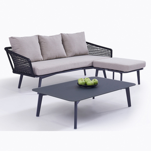 Moderno Patio al aire libre armadura <span class=keywords><strong>muebles</strong></span> 3 asientos sofá cuerda tejida conjunto <span class=keywords><strong>de</strong></span> sofá - Product Image 1