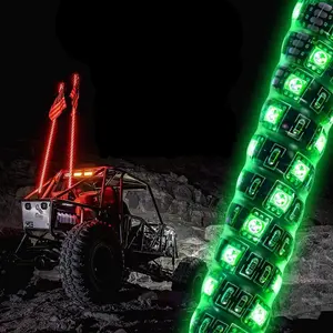 LED 灯鞭与国旗 4/5/6英尺鞭天线灯杆快速释放 SxS ATV 四 UTV 北极星 RZR 4 惠勒砂轨